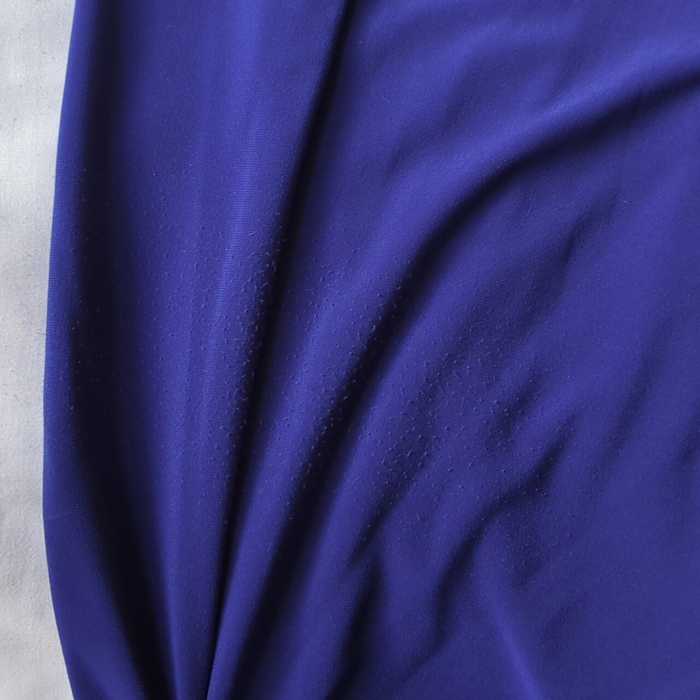 Ralph Lauren Royal Blue Ruched Sleeveless Dress Scoop Neck Size 4 - Picture 3 of 7
